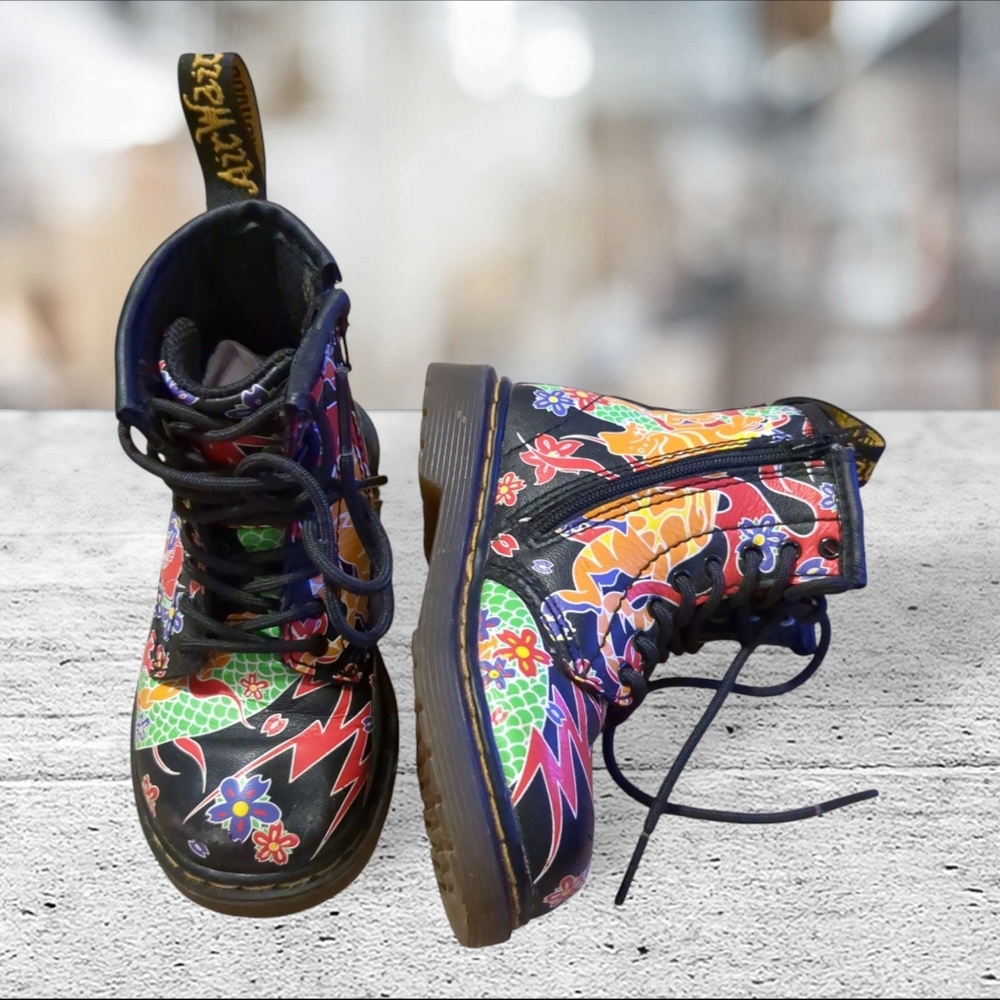 Dr Martens Brooklee Side Zip Lace Up Toddlers Boots Size 7